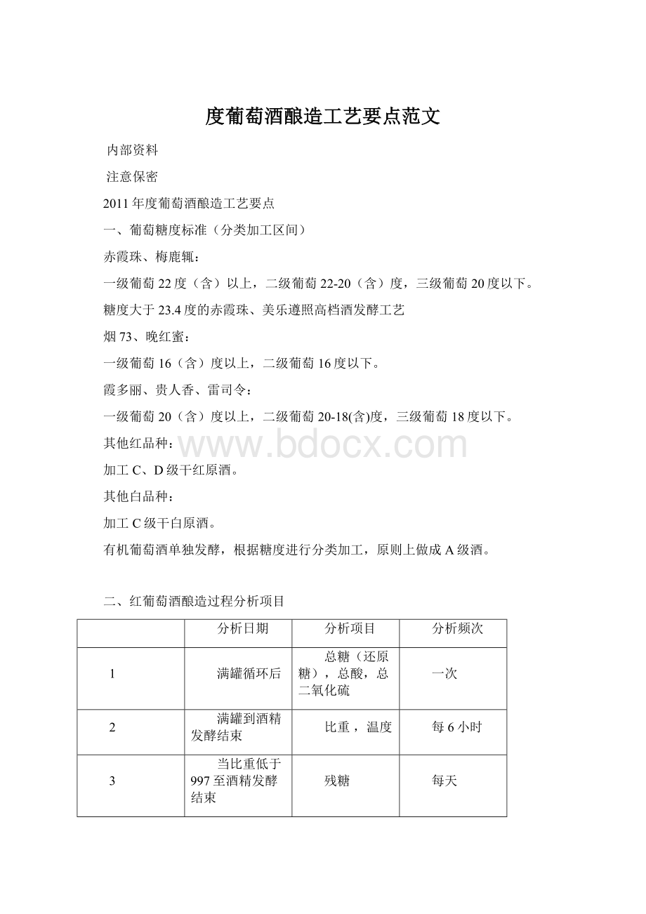 度葡萄酒酿造工艺要点范文Word格式文档下载.docx