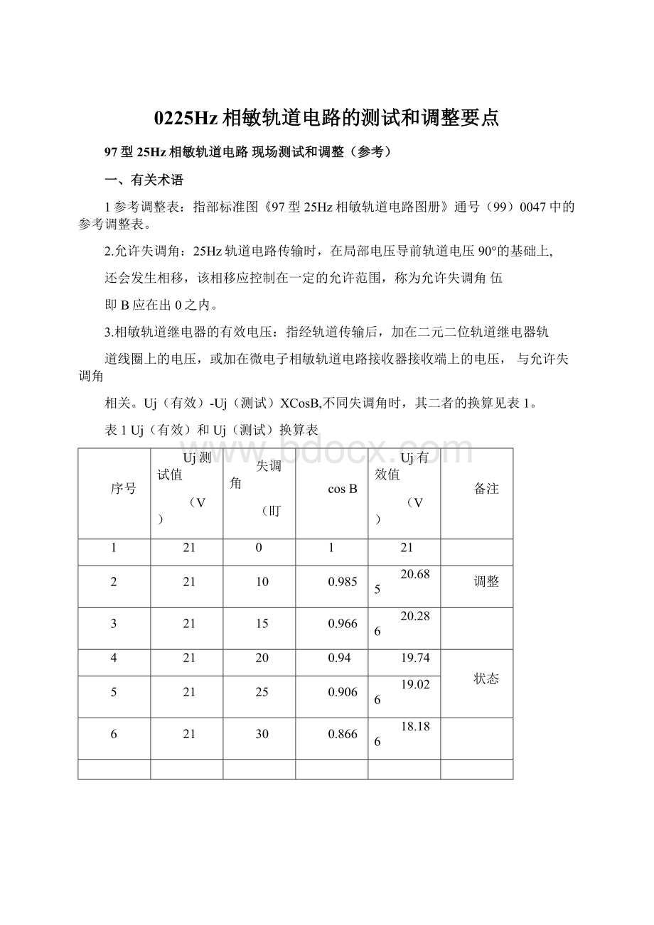 0225Hz相敏轨道电路的测试和调整要点.docx_第1页