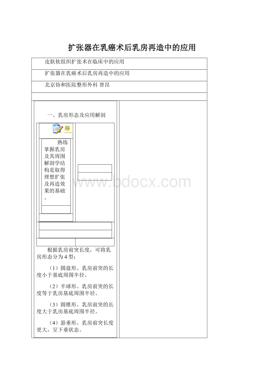扩张器在乳癌术后乳房再造中的应用.docx
