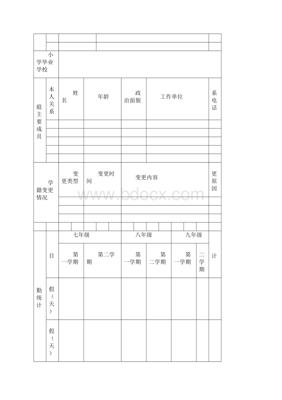 学生学籍表样本Word格式.docx_第2页