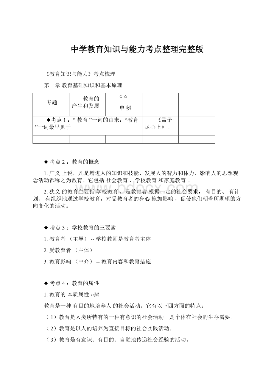 中学教育知识与能力考点整理完整版文档格式.docx_第1页