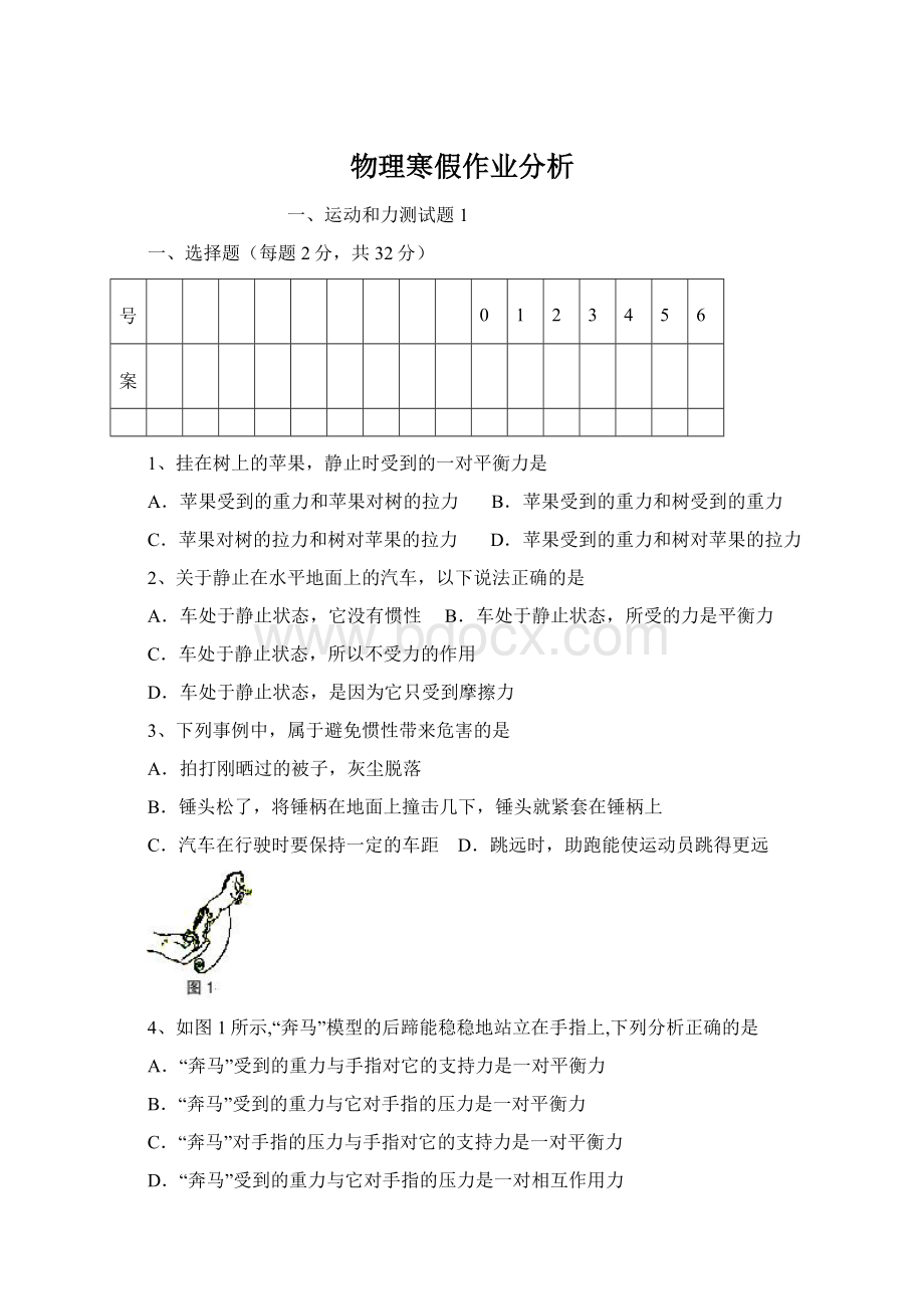 物理寒假作业分析Word格式文档下载.docx