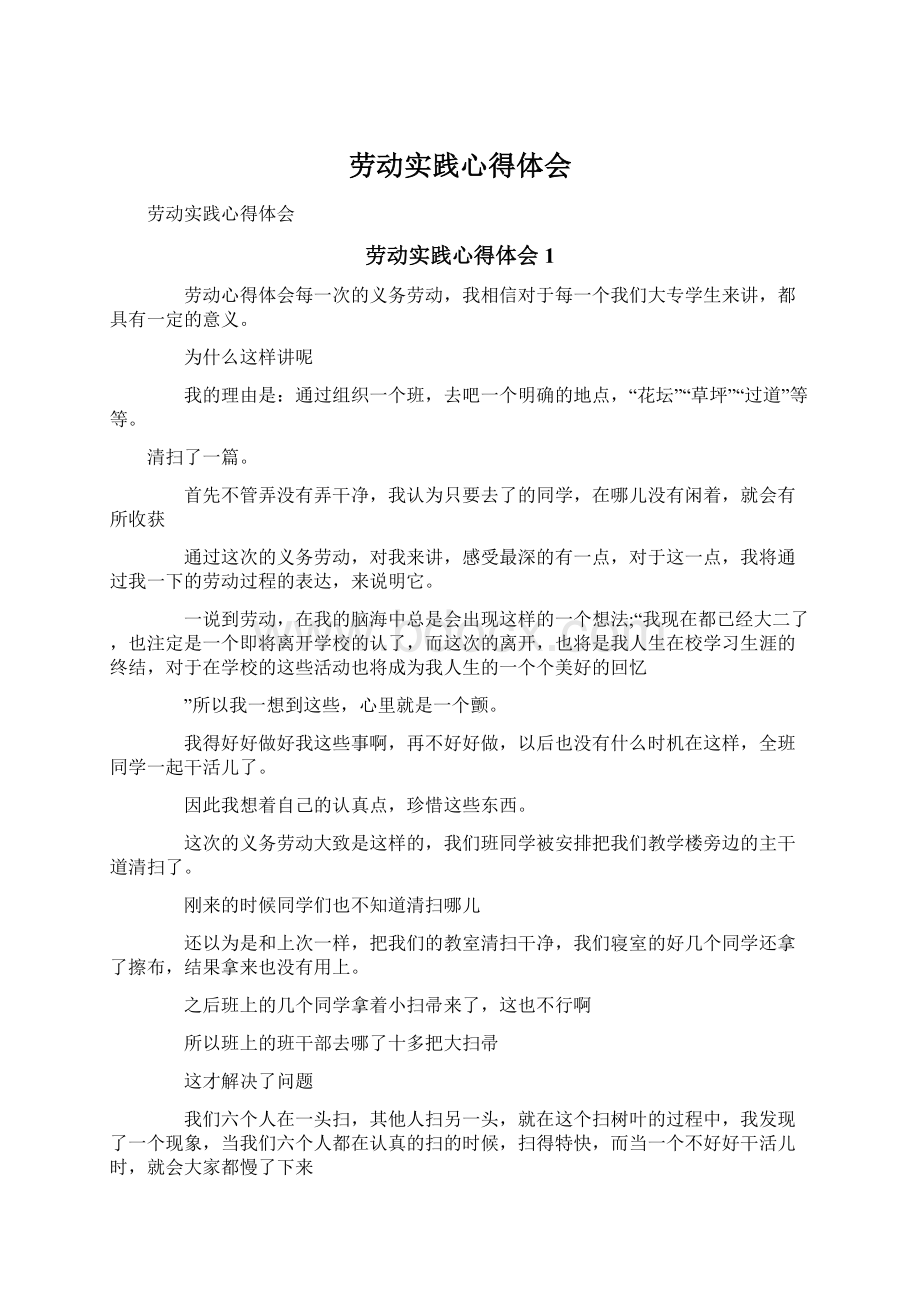 劳动实践心得体会Word下载.docx