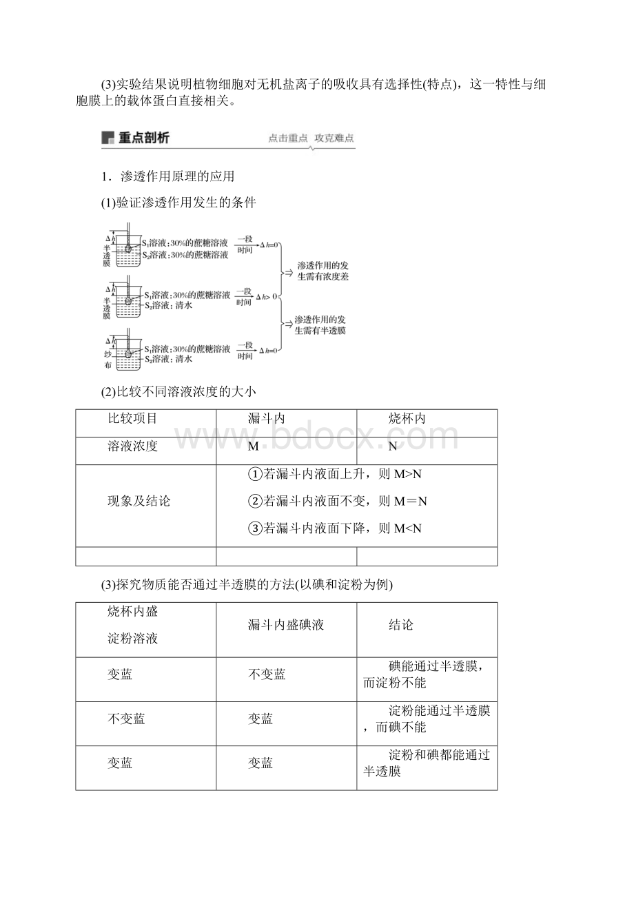 高考生物一轮第6讲细胞的物质输入和输出教师版.docx_第3页