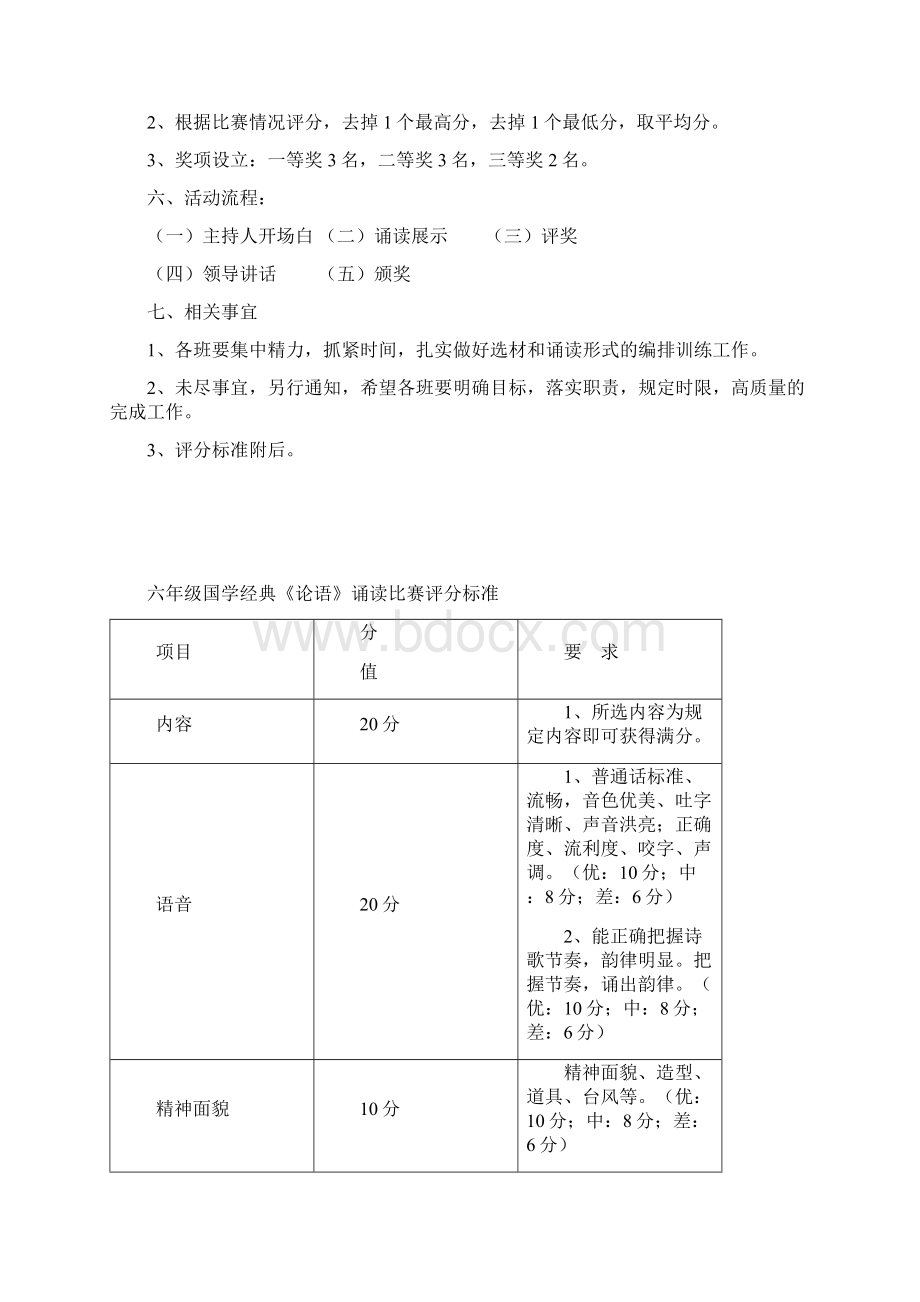 六年级组国学经典诵读比赛方案Word文件下载.docx_第2页