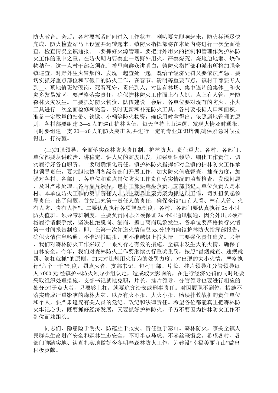 森林防火工作个人会议发言稿范文森林防火工作会议发言稿5篇Word格式文档下载.docx_第3页