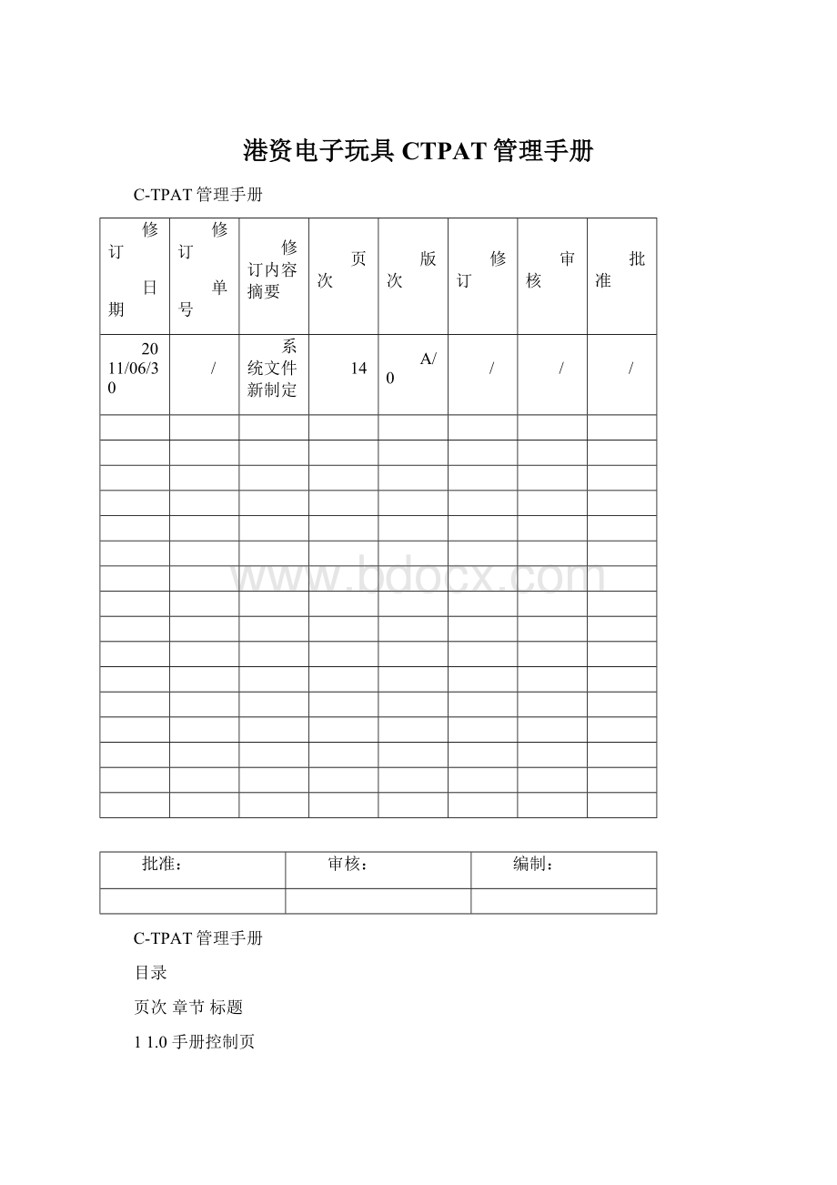 港资电子玩具CTPAT管理手册.docx