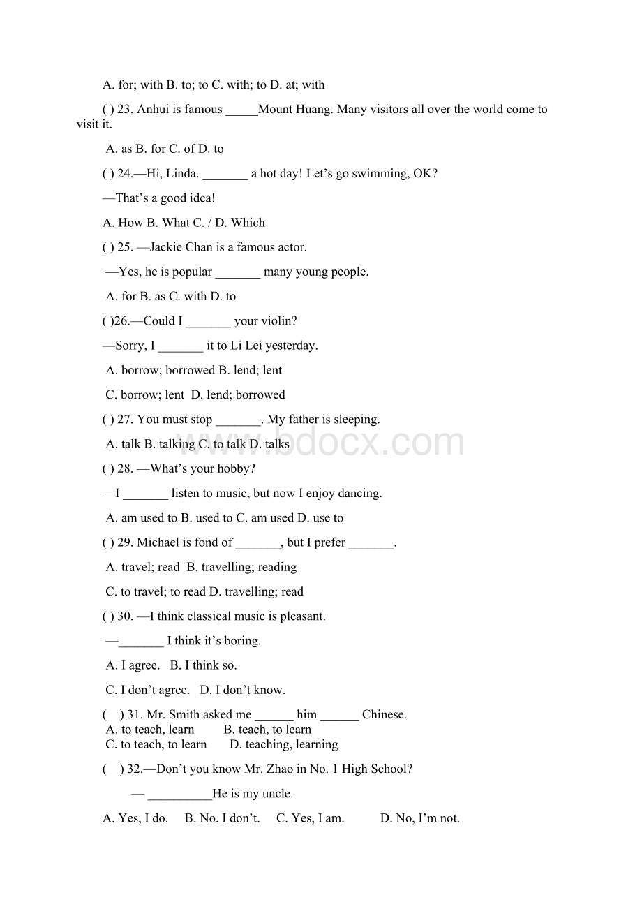 人教版 学年初二英语上册第三次月考试题 含答案.docx_第3页