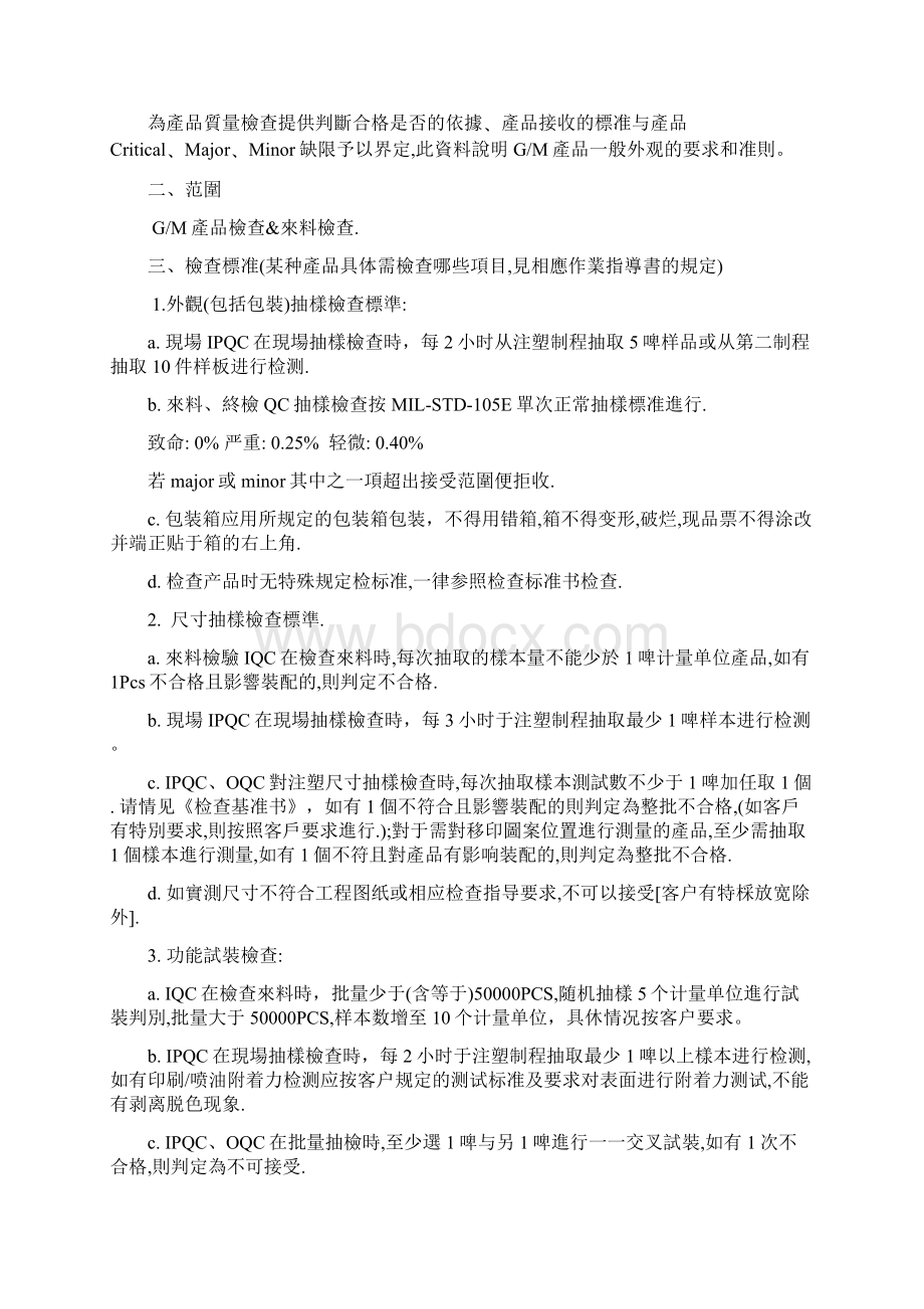 塑胶喷油丝印厂品质检查标准.docx_第2页