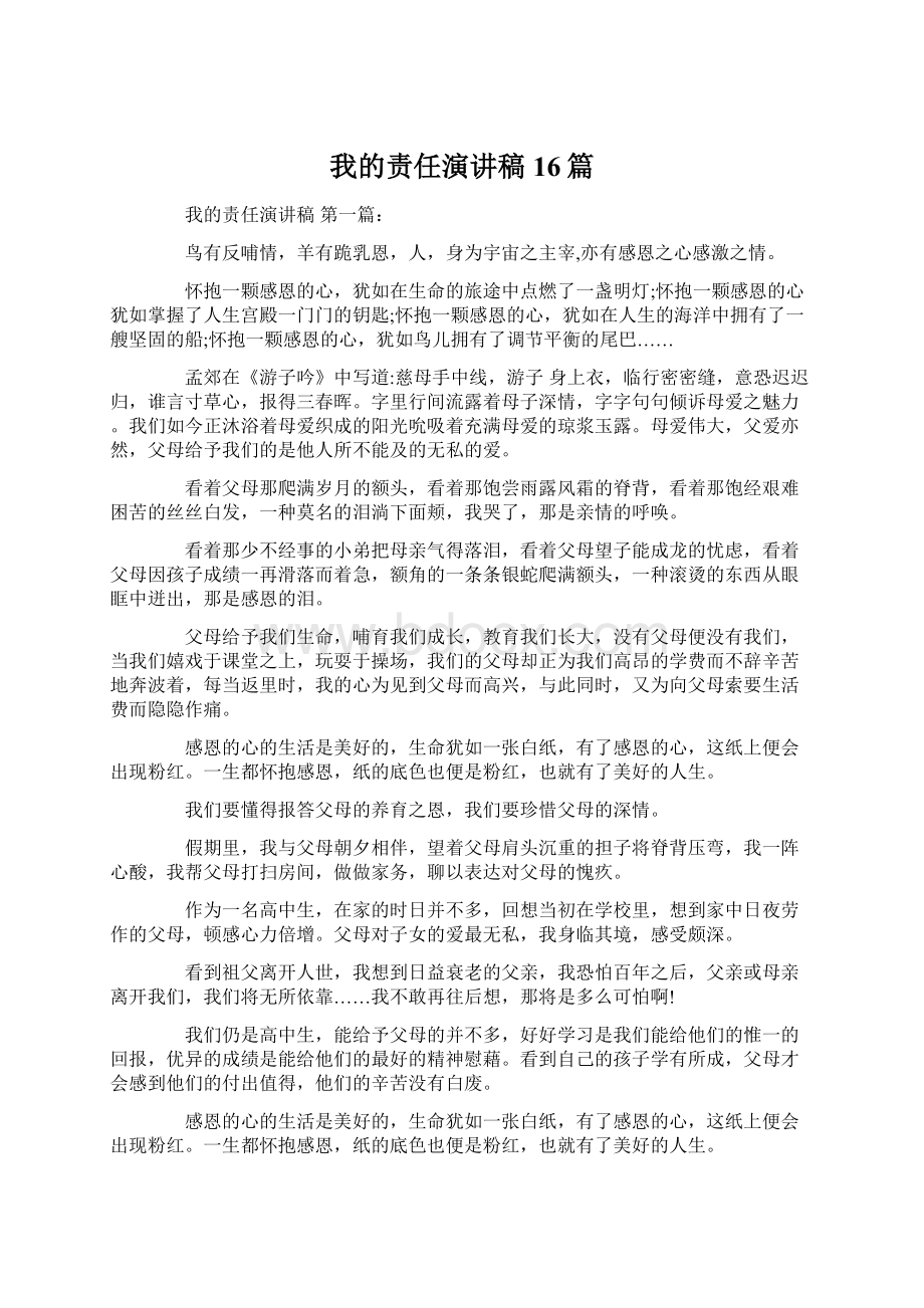 我的责任演讲稿16篇.docx