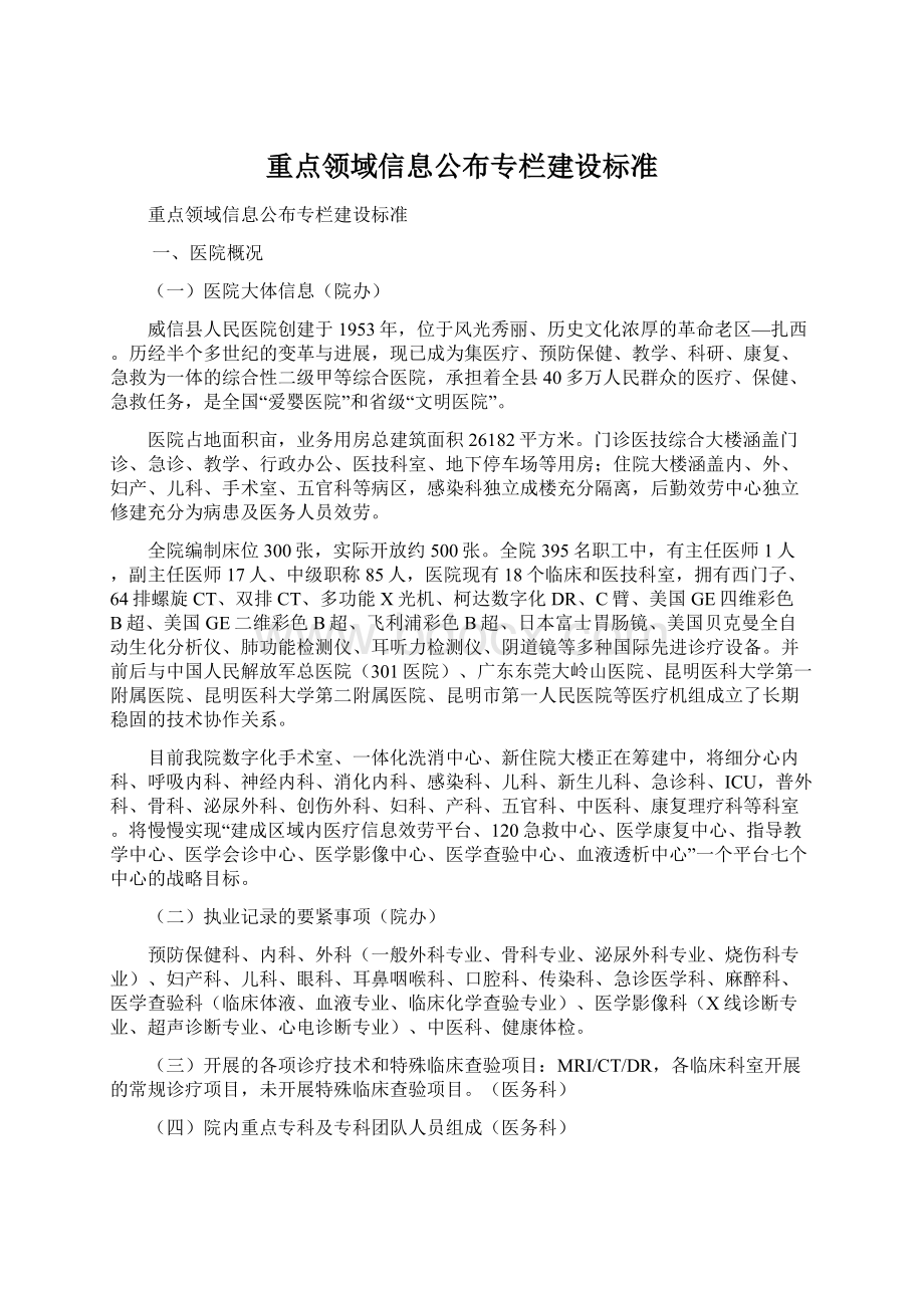 重点领域信息公布专栏建设标准.docx_第1页