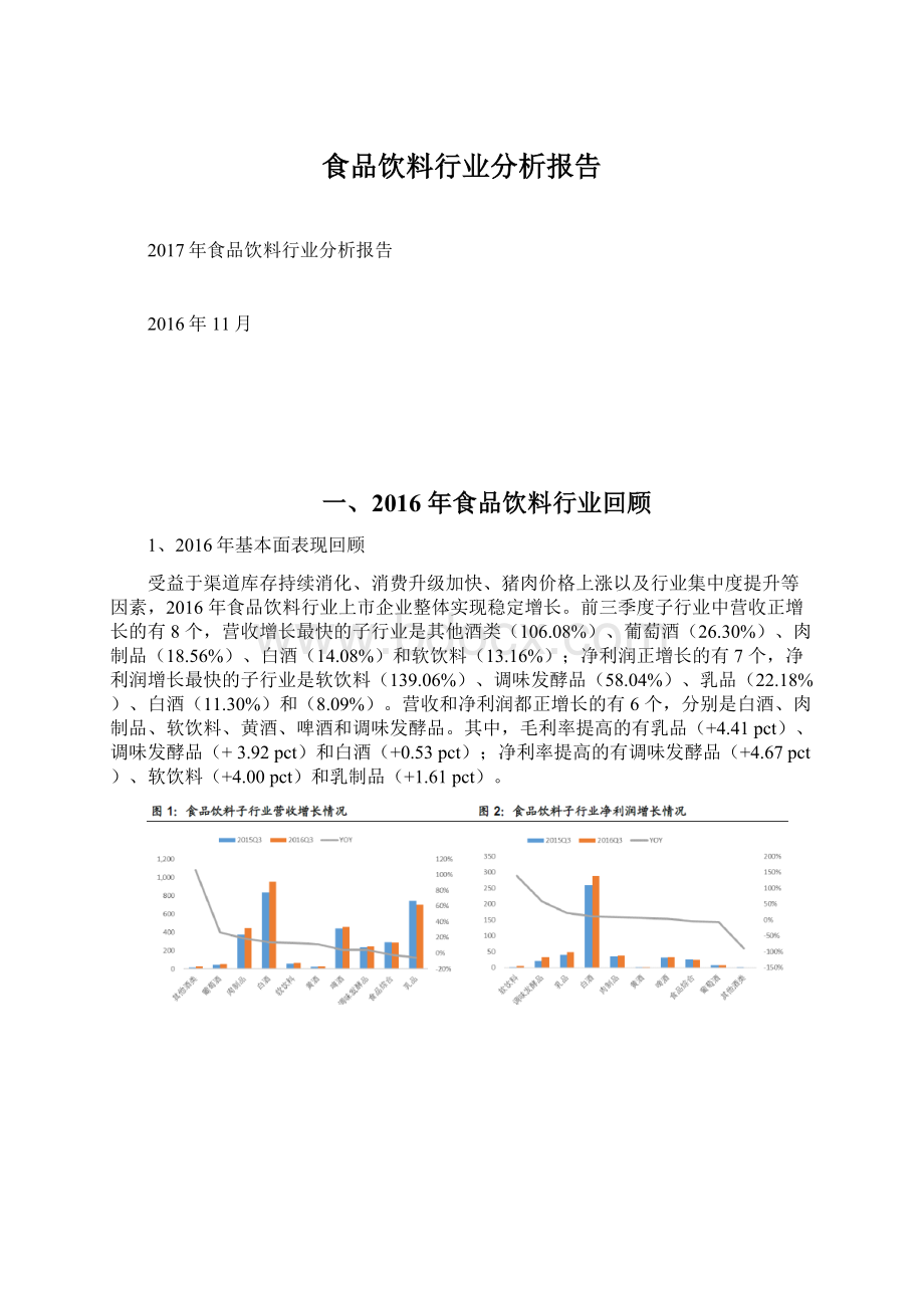 食品饮料行业分析报告Word格式文档下载.docx