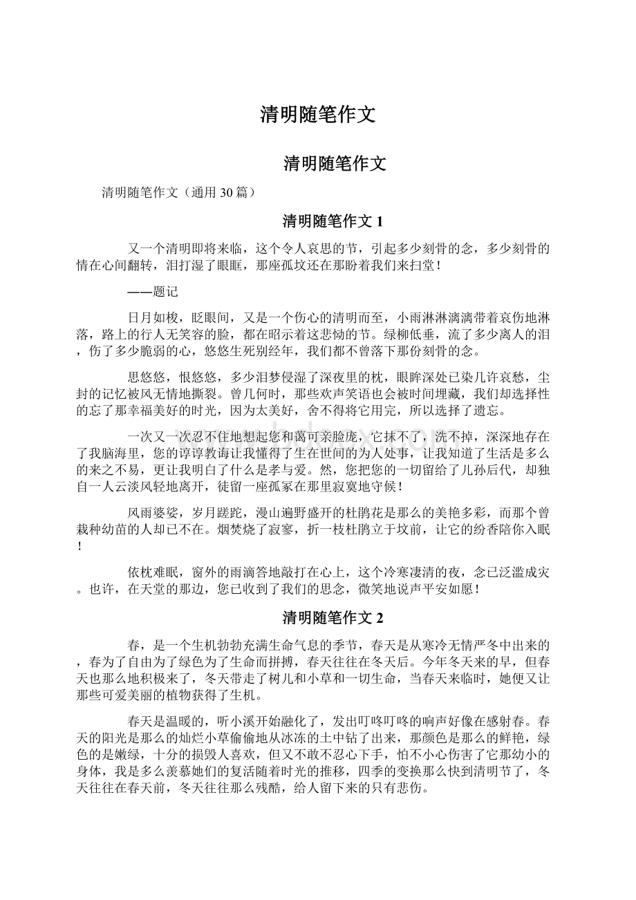 清明随笔作文文档格式.docx_第1页