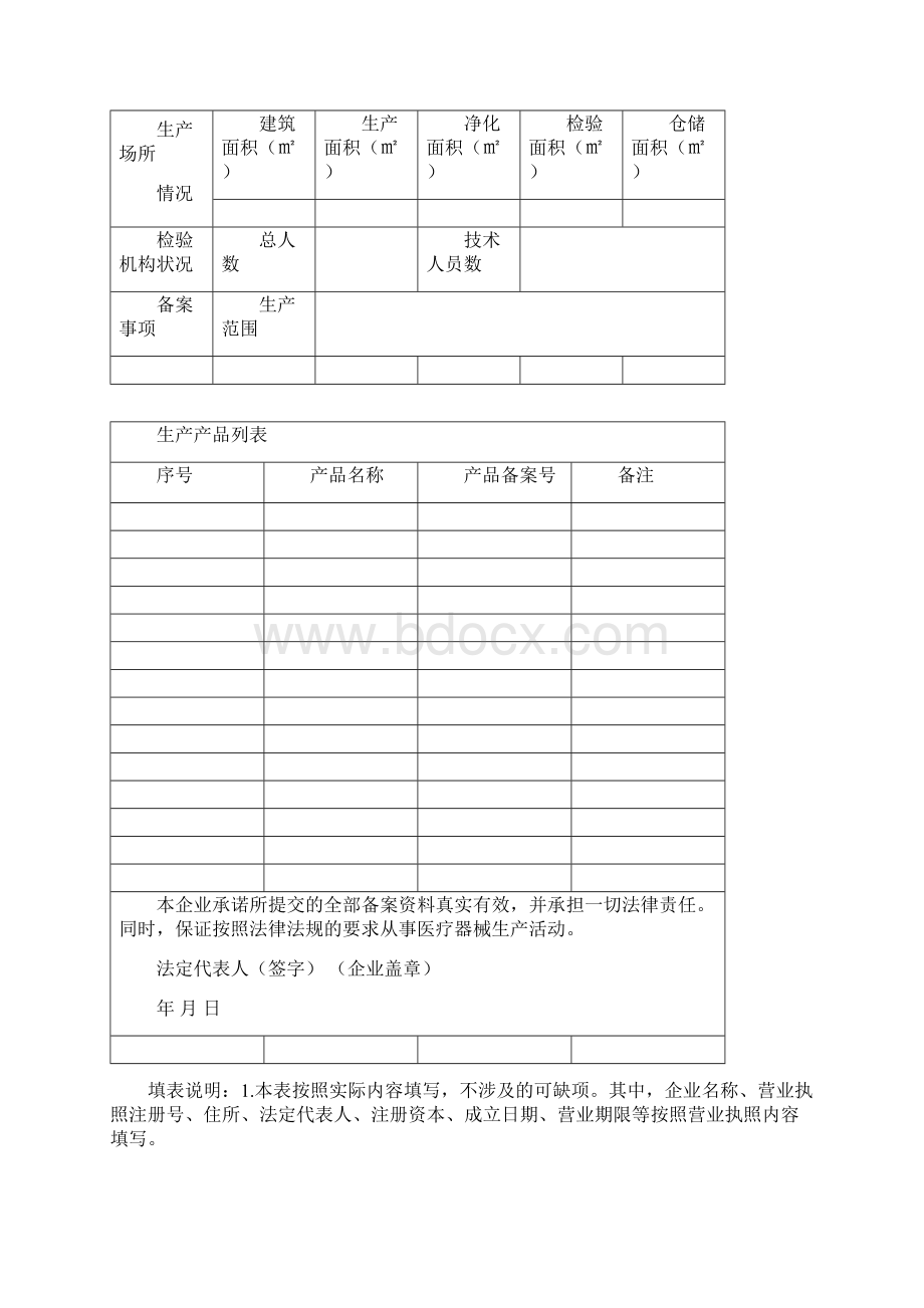 第一类医疗器械生产备案表Word格式.docx_第2页