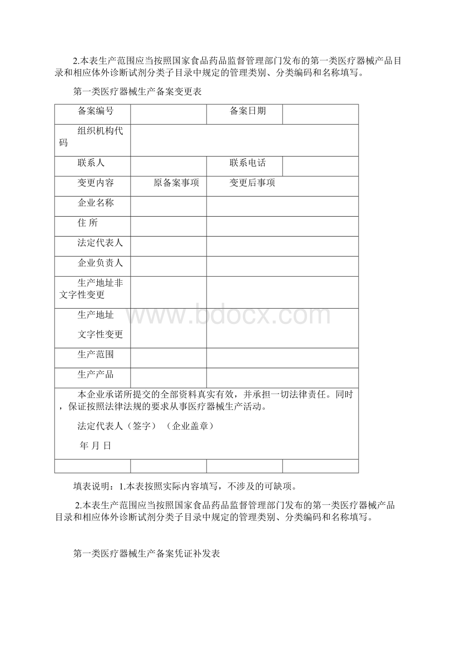 第一类医疗器械生产备案表Word格式.docx_第3页