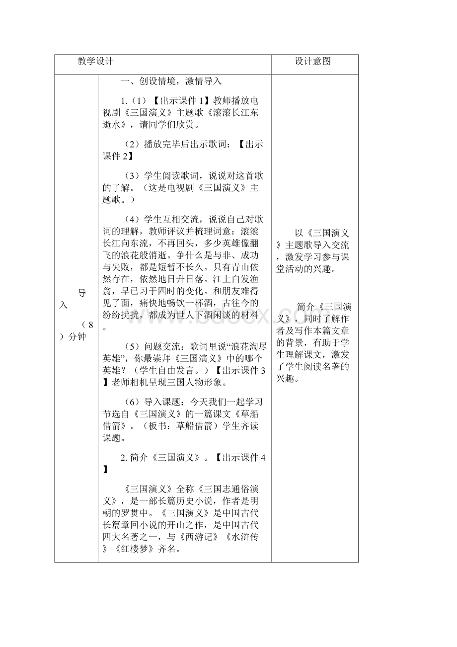 最新人教部编版五年级语文下册5 草船借箭教案精品Word文件下载.docx_第2页