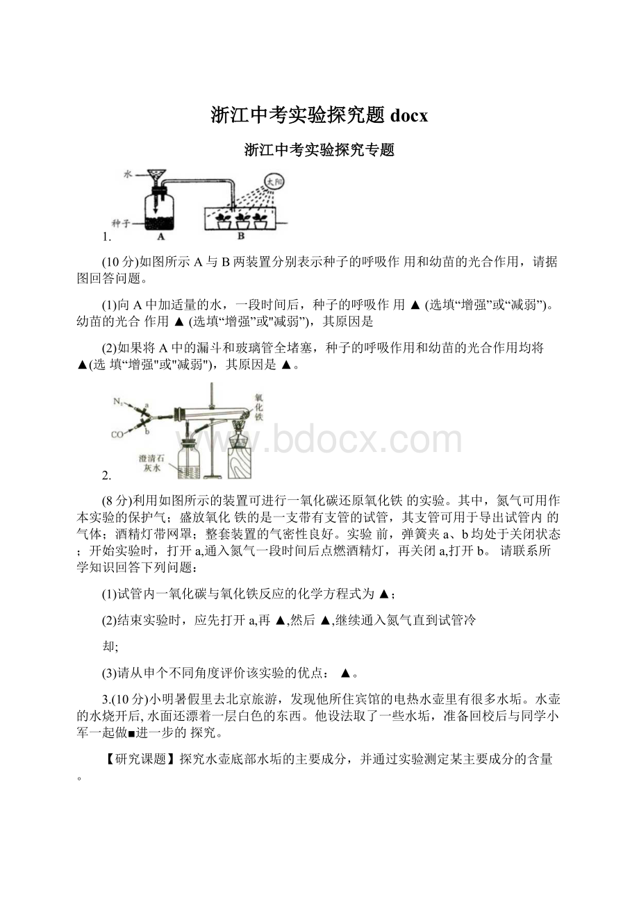 浙江中考实验探究题docx.docx_第1页