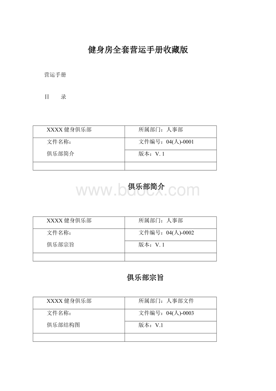 健身房全套营运手册收藏版.docx_第1页