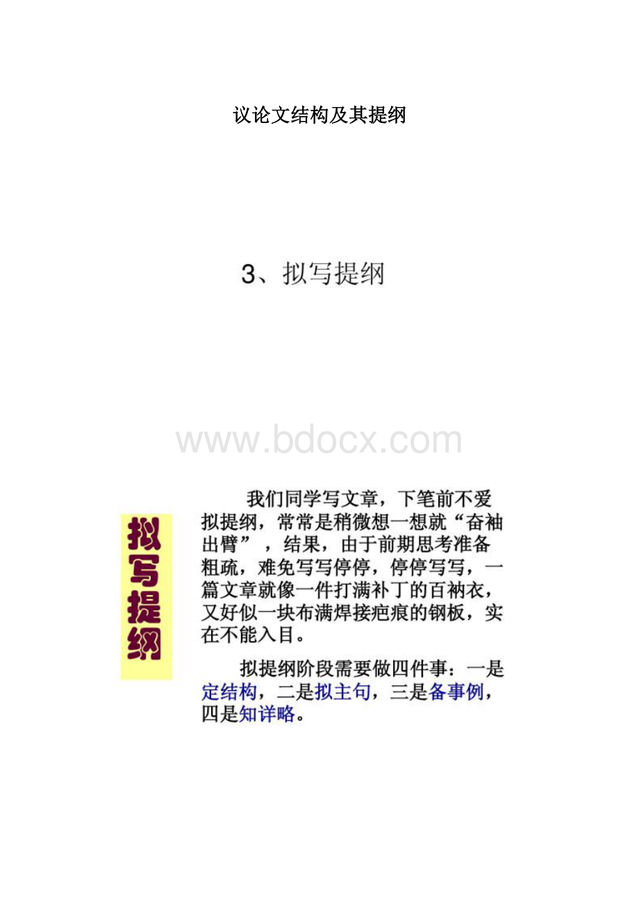 议论文结构及其提纲.docx