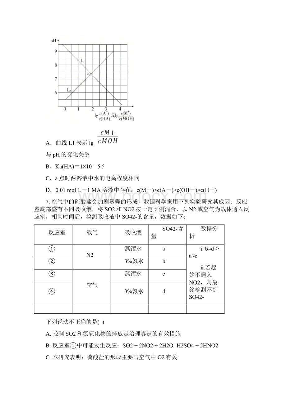 浙江省高考化学仿真模拟试题二附答案.docx_第3页