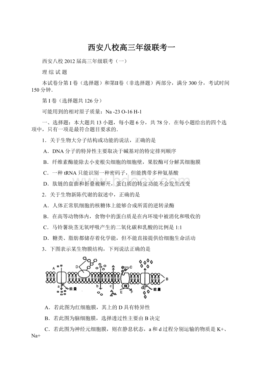 西安八校高三年级联考一.docx_第1页