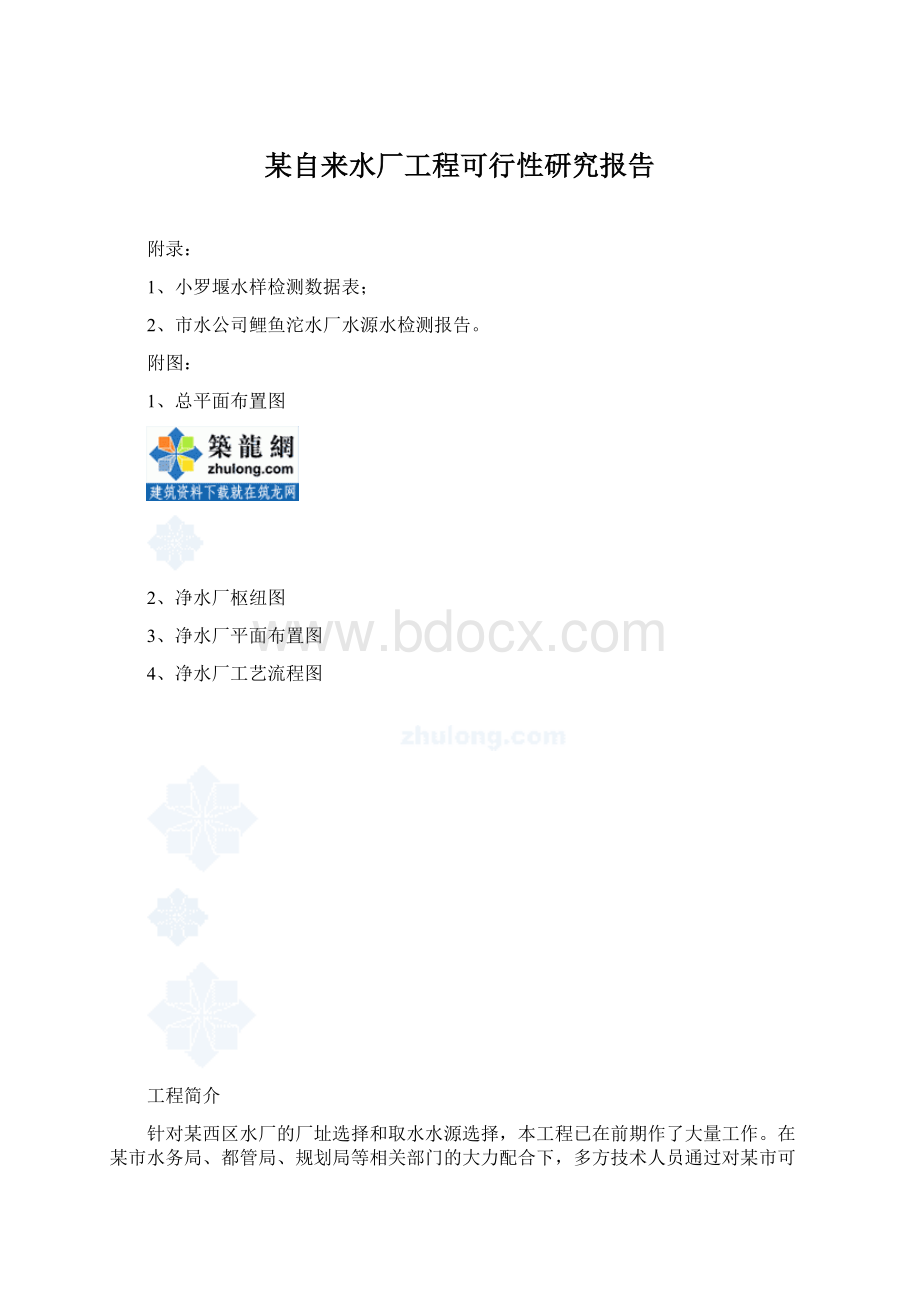 某自来水厂工程可行性研究报告.docx_第1页