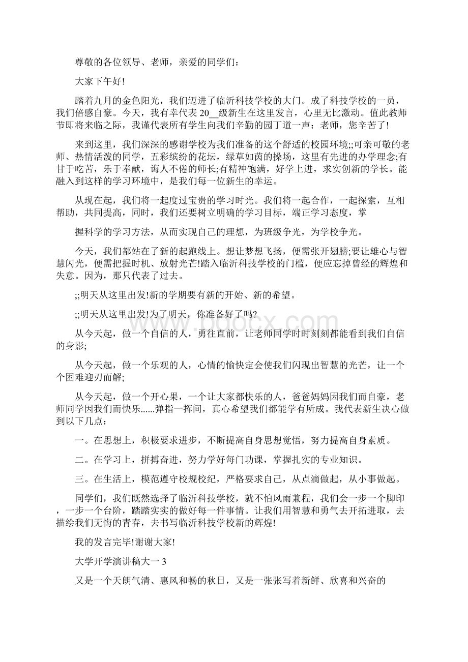 大学开学演讲稿大一.docx_第2页