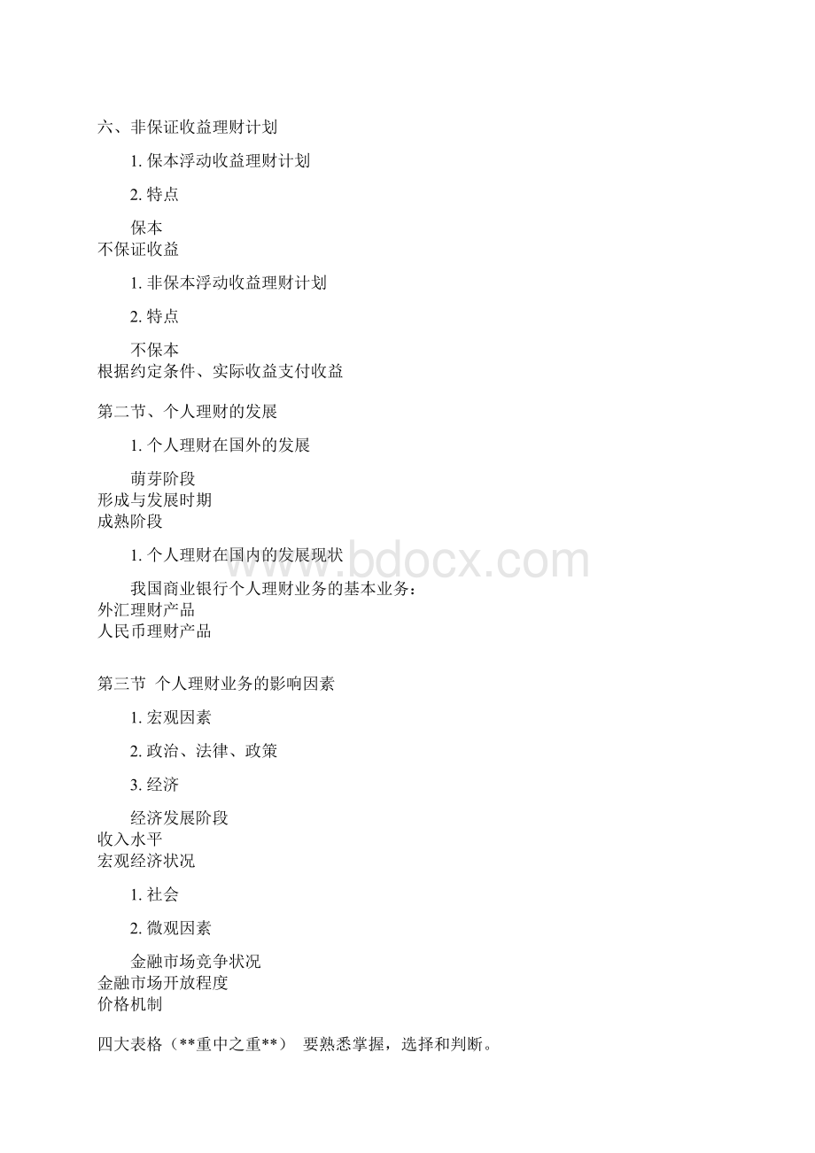 中国银行业从业人员资格认证考试个人理财重点掌握的知识范文.docx_第3页