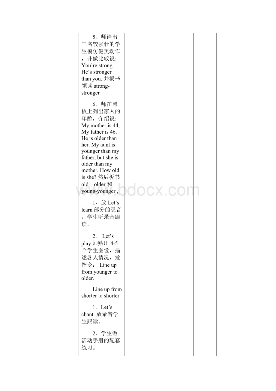 PEP小学英语六年级下册第一单元教案Word文档下载推荐.docx_第3页