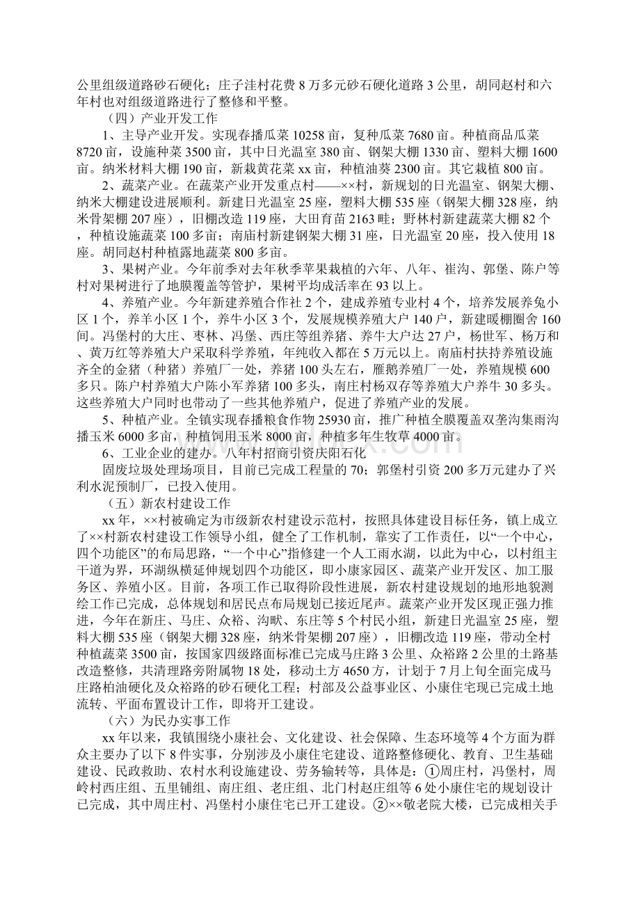 XX年镇政府年工作总结及工作计划范文Word下载.docx_第2页