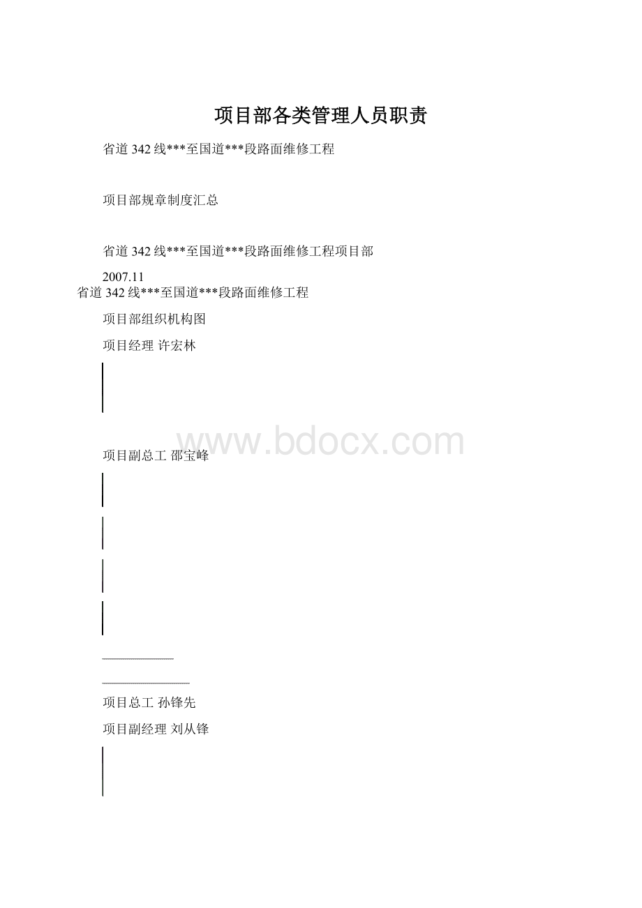 项目部各类管理人员职责Word格式.docx