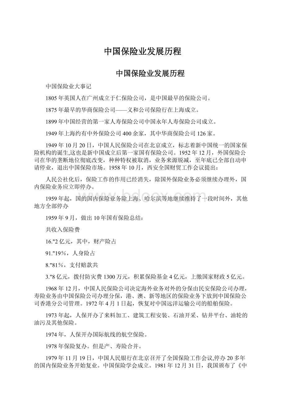中国保险业发展历程.docx_第1页