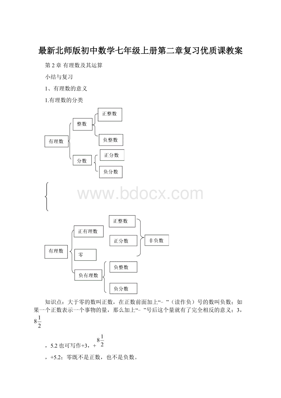 最新北师版初中数学七年级上册第二章复习优质课教案.docx