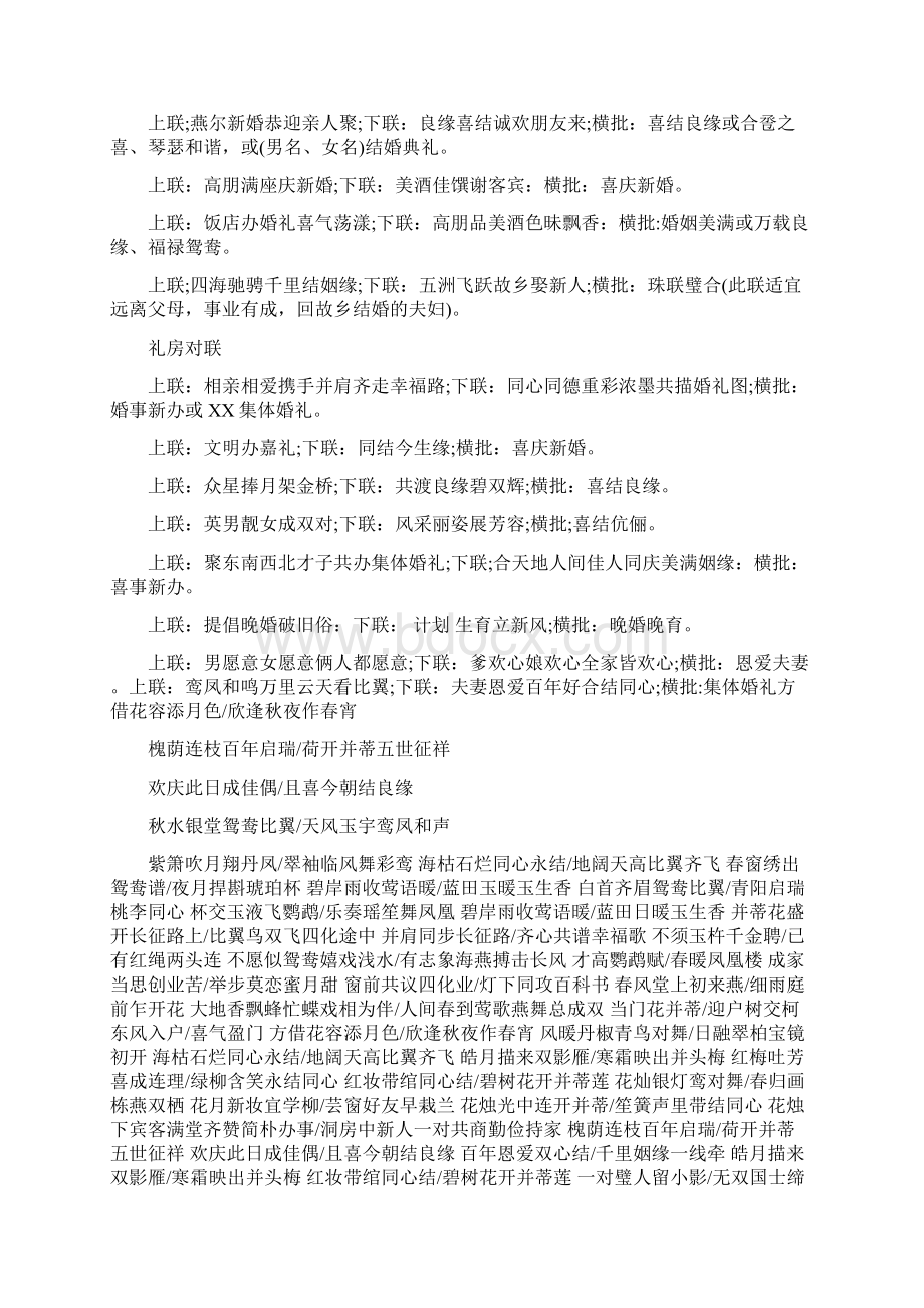 最新嫁女谢客对联精选word文档 16页.docx_第2页