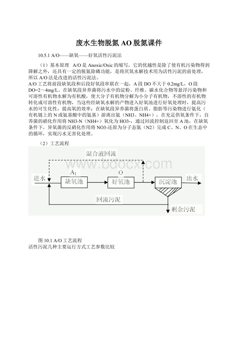 废水生物脱氮AO脱氮课件Word文件下载.docx