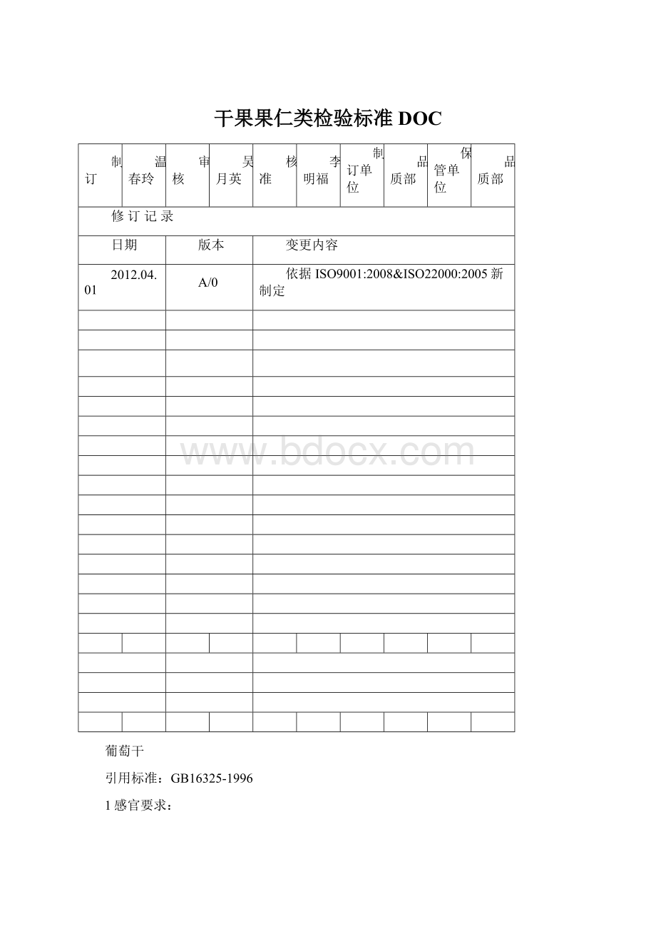 干果果仁类检验标准DOCWord格式文档下载.docx_第1页