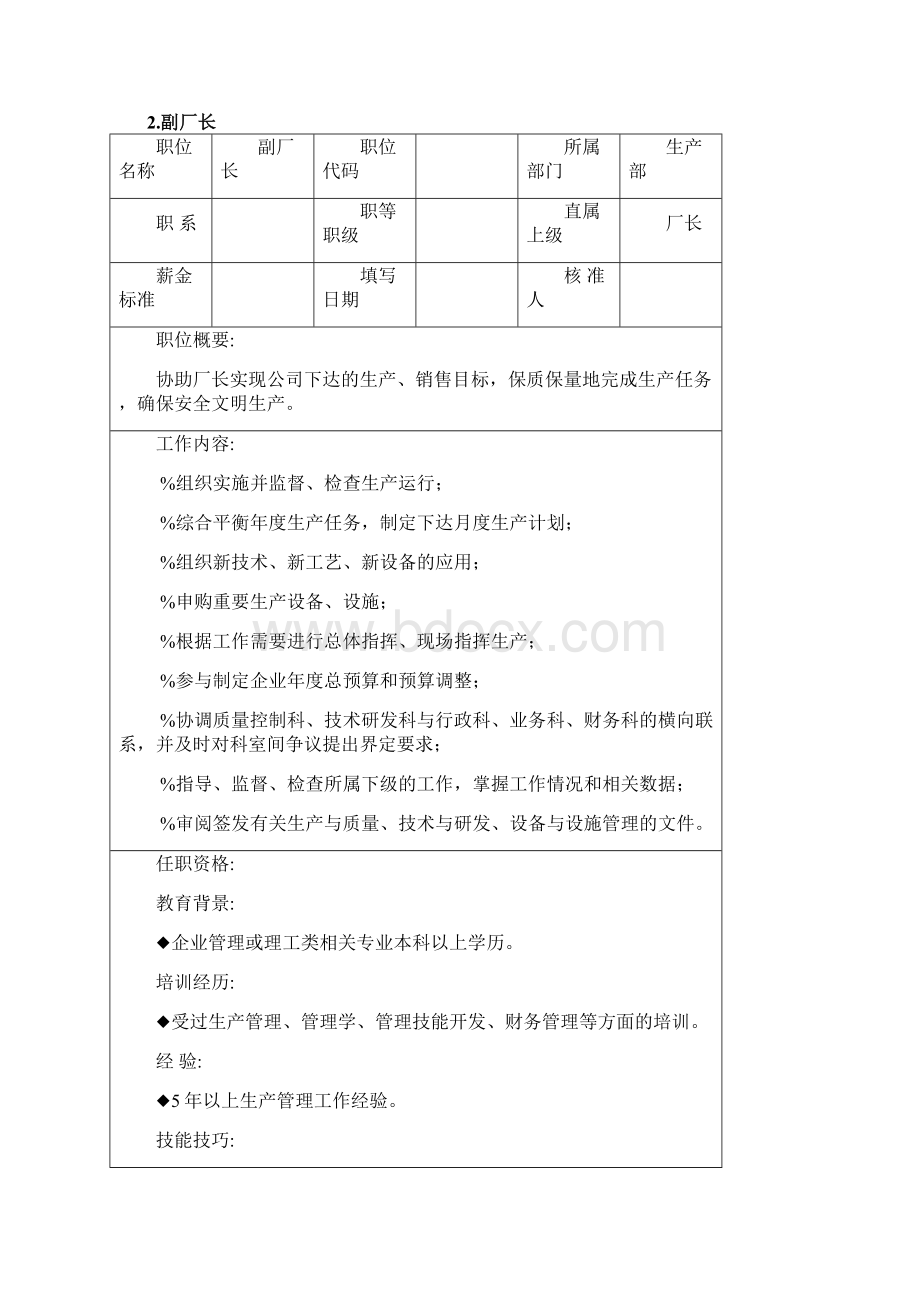 就业招聘300余个岗位说明书模版 生产职位Word格式.docx_第3页