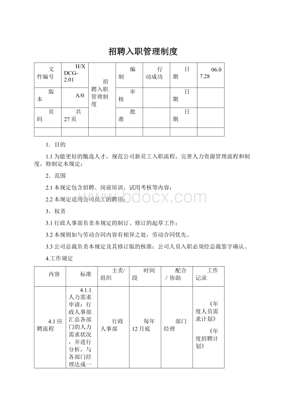 招聘入职管理制度Word文件下载.docx_第1页