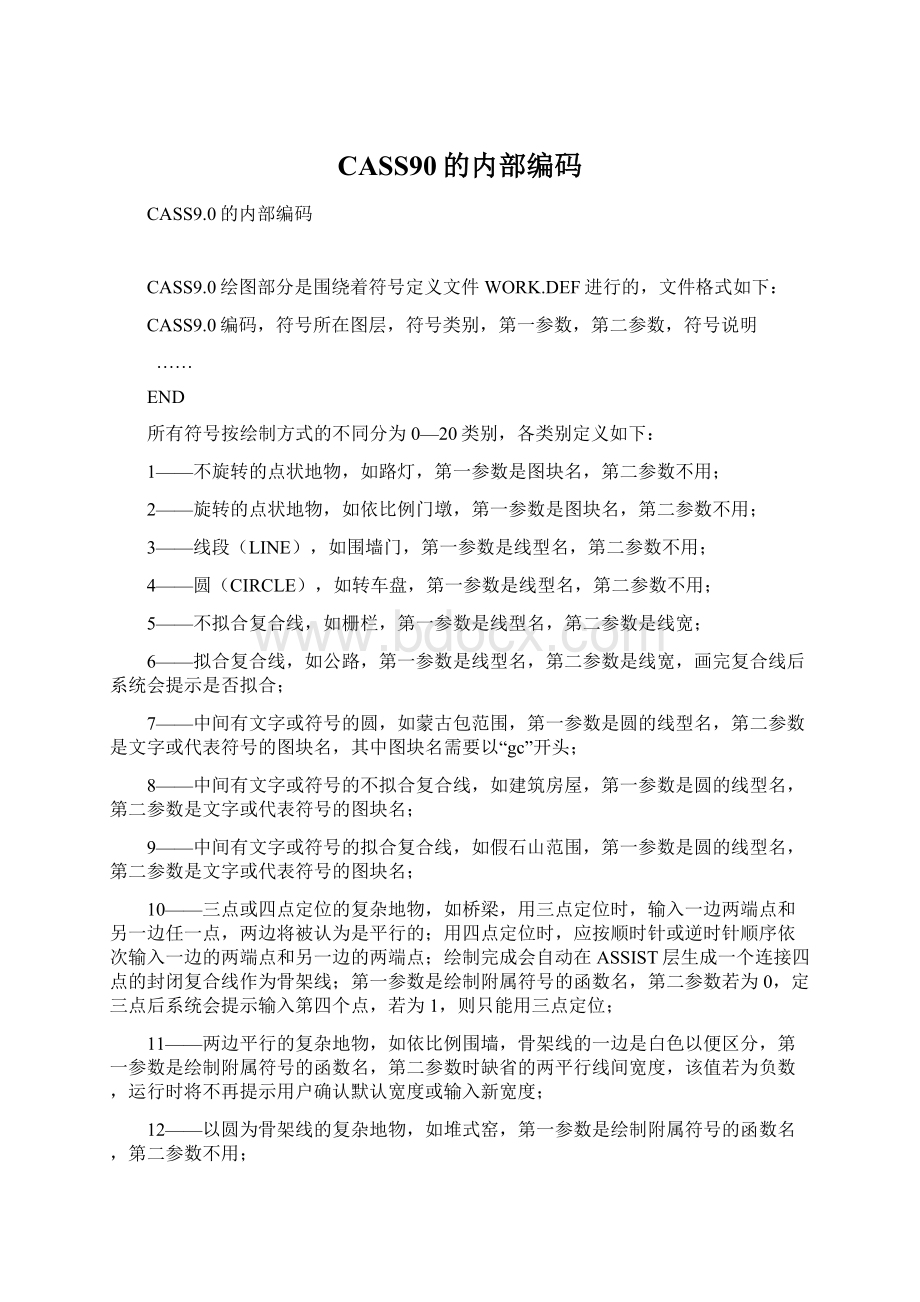 CASS90的内部编码Word格式文档下载.docx