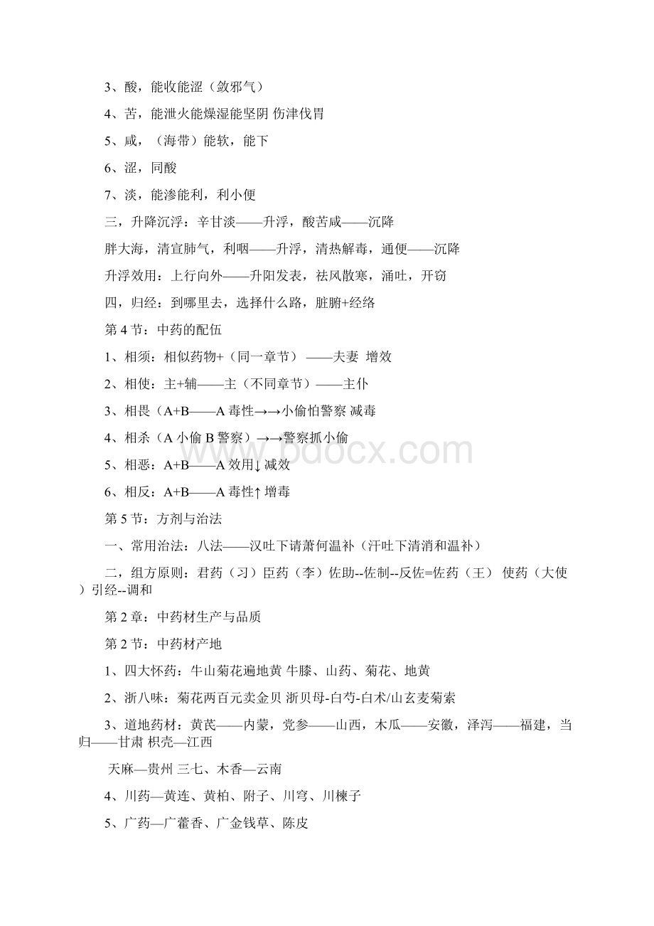 执业中药师考试重点总结中药一Word文档下载推荐.docx_第2页