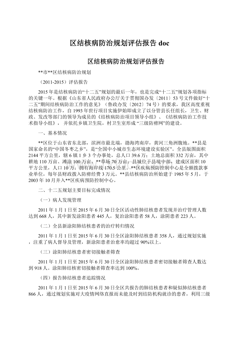 区结核病防治规划评估报告doc.docx_第1页