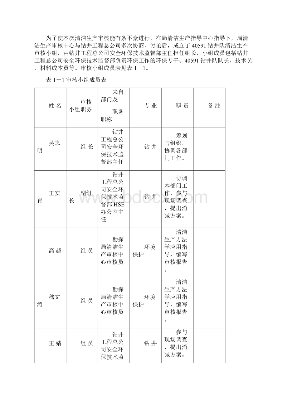 04年钻井队清洁生产审核报告.docx_第2页