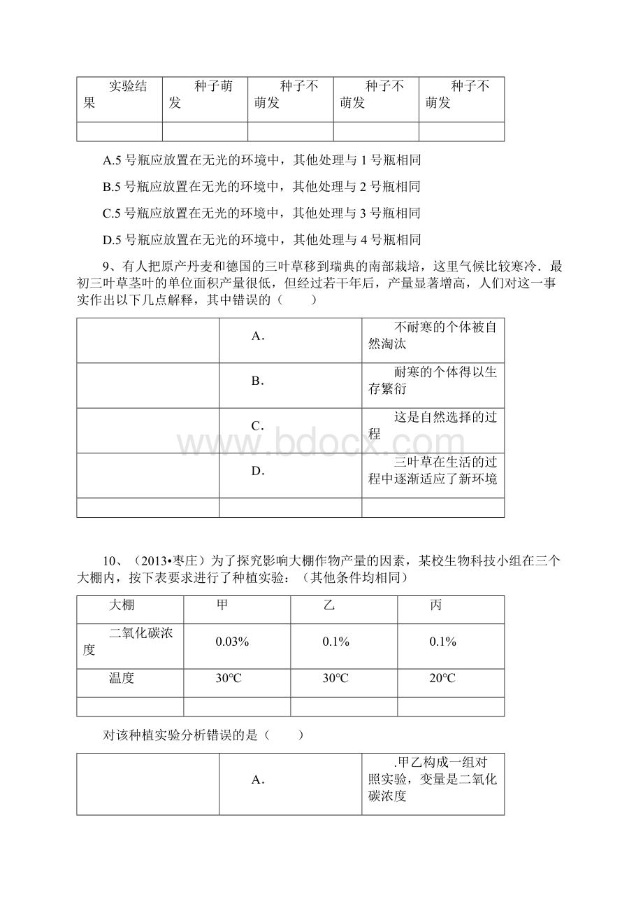 枣庄市生物与环境生物多样性克隆技术中考题含答案Word文件下载.docx_第3页