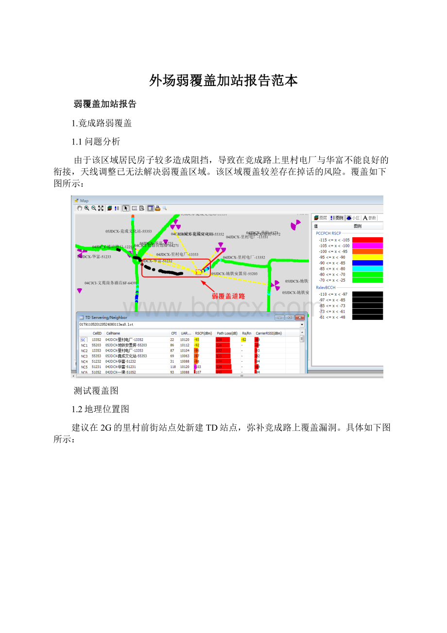 外场弱覆盖加站报告范本Word文档下载推荐.docx