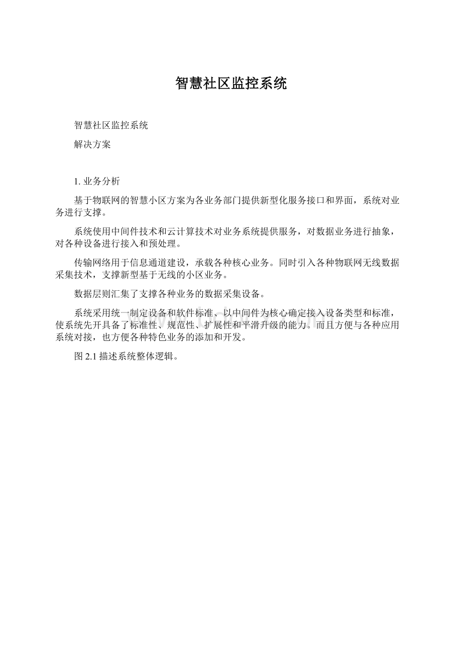 智慧社区监控系统Word格式文档下载.docx_第1页