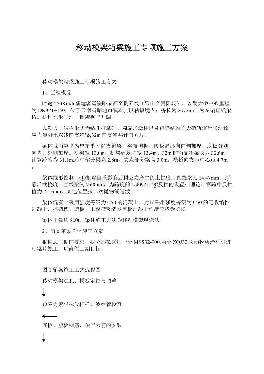 移动模架箱梁施工专项施工方案文档格式.docx_第1页