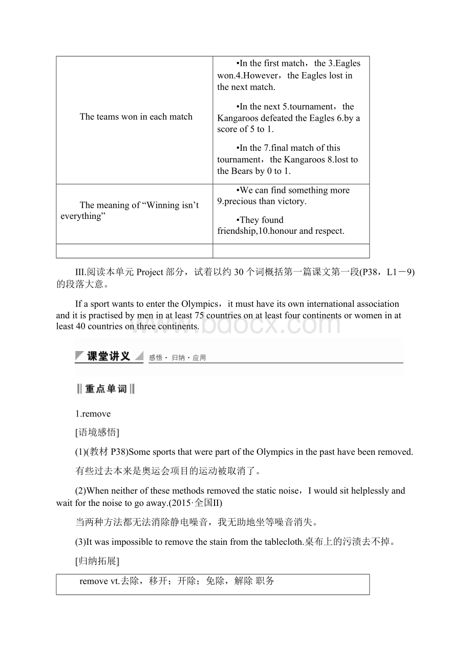 学年江苏专用高中英语 Unit 2 Sporting events Period Four Project讲义 牛津译林版必修4doc.docx_第3页