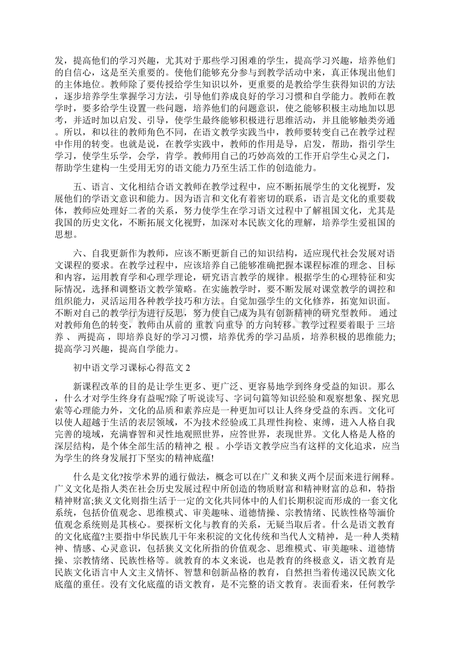 初中语文学习课标心得3篇.docx_第2页