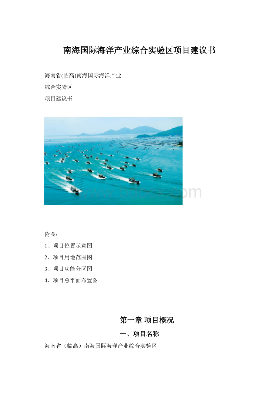 南海国际海洋产业综合实验区项目建议书Word格式文档下载.docx