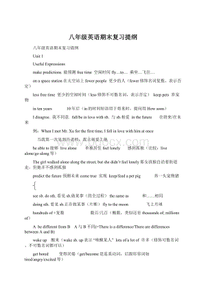 八年级英语期末复习提纲Word文档下载推荐.docx